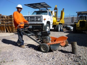 Affordable Tree Service Crew Member with Stump Grinder